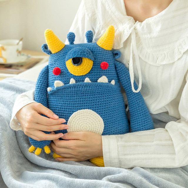 Susan's Family Crochet Kit Monster Pillow Blanket Material Package Handmade  Gift for Kids DIY Crochet Kit for Beginners - AliExpress